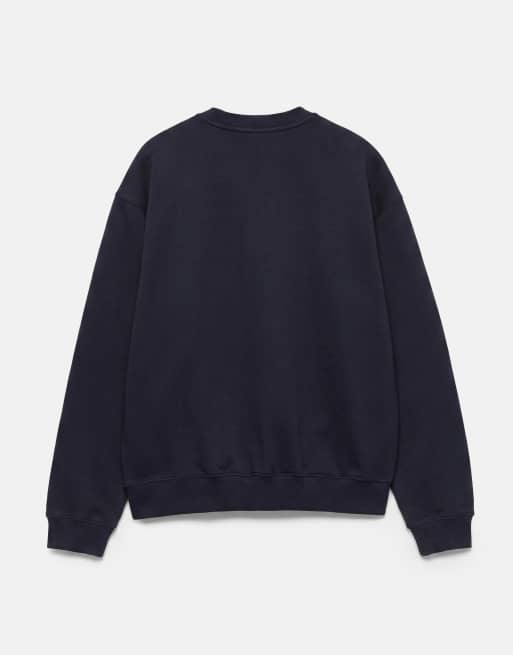Pull&Bear Relaxed fit sweatshirt in navy, 7 of 7