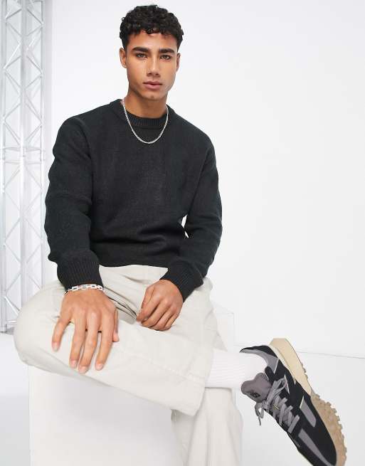 Pull&Bear relaxed jumper in black | ASOS