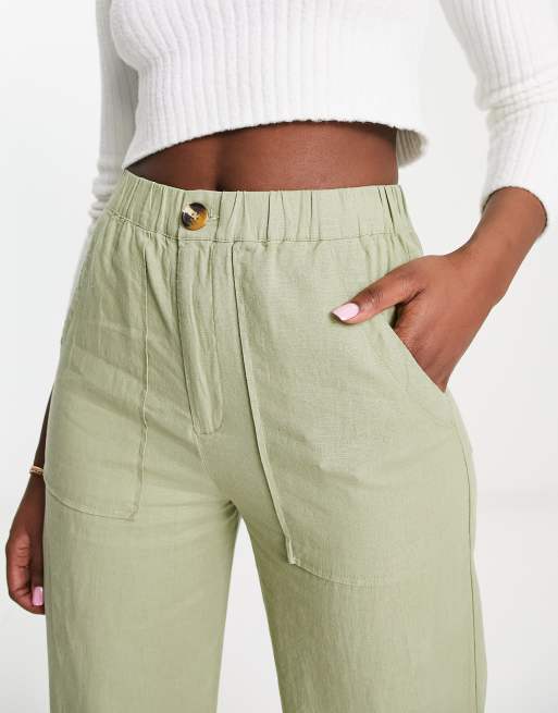 Olive deals linen trousers