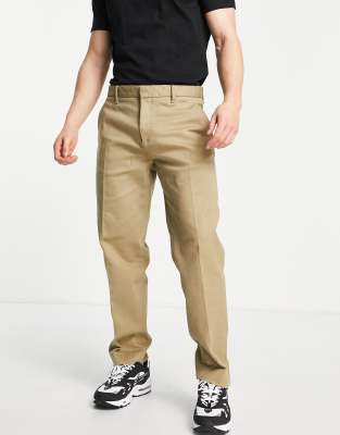 Pull&Bear relaxed skater chino in beige - ASOS Price Checker