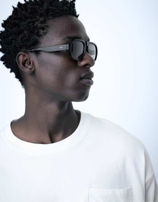 Pull&Bear Resin aviator sunglasses in black, 2 of 7