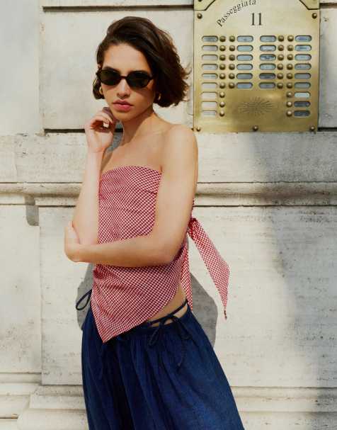 Pull&Bear Resin oval sunglasses in brown
