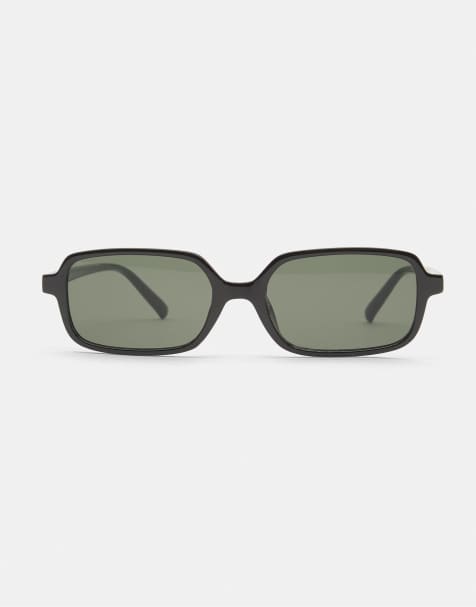 Pull&Bear Resin rectangular sunglasses in black - view 1