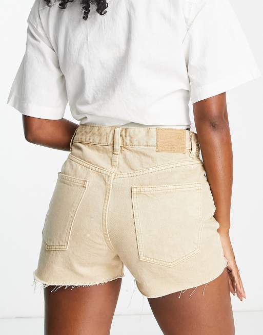 Beige store denim shorts