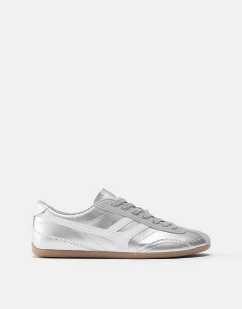 Pull&Bear – Retro-Sneaker in Silber - view 1