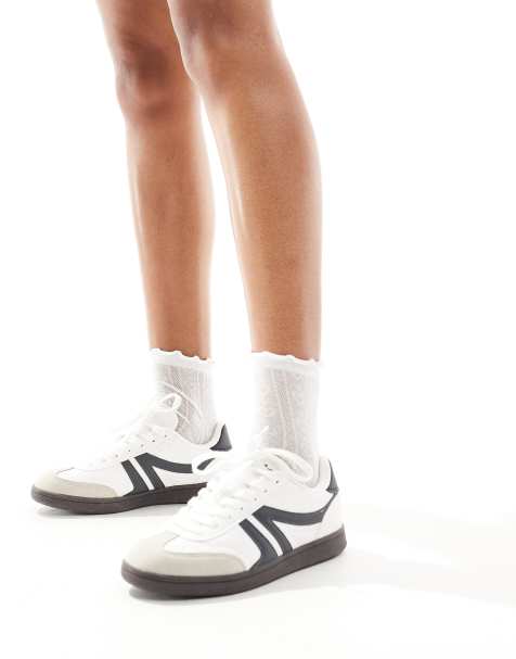Pull&Bear – Retro – Sneaker in Weiß mit Gummisohle - view 1