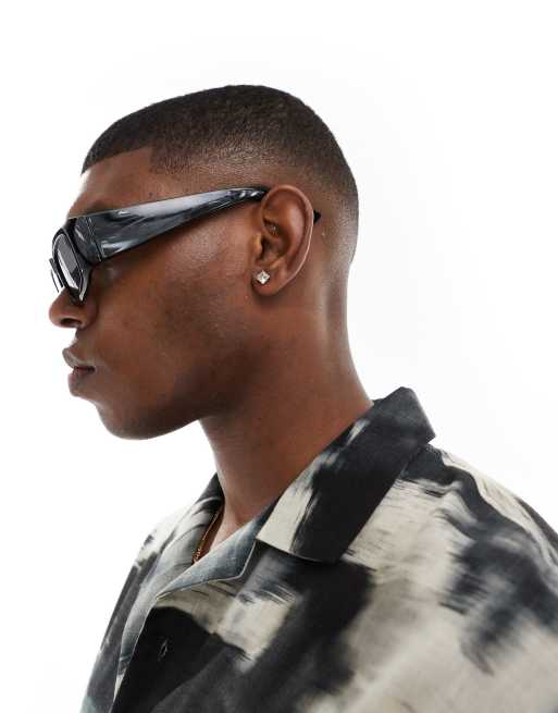 Pull&Bear – Retro-Sonnenbrille in Schwarz | ASOS
