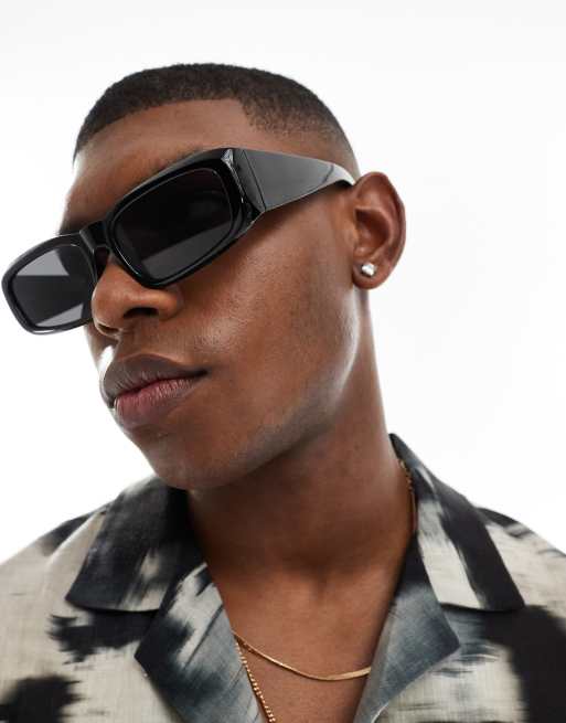 Pull&Bear – Retro-Sonnenbrille in Schwarz | ASOS
