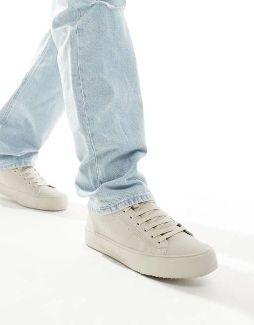 Pull&Bear retro trainer in beige