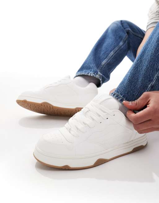 Pull&Bear retro trainer in white