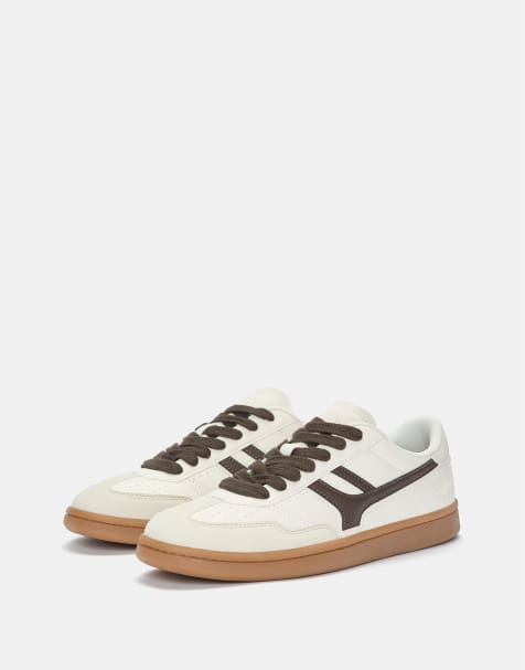 Pull&Bear Retro trainers in ecru - view 1