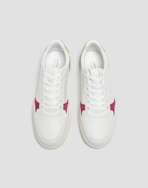 Pull&Bear retro trainers in white with colourblock, 3 of 4