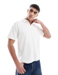 [Pull & Bear] Pull & Bear revere neck polo in white L WHITE