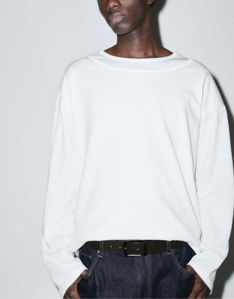 Pull&Bear Reversible leather effect belt in black - view 1