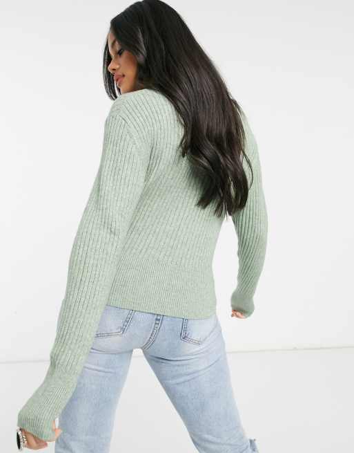 Pull and bear green on sale sweater