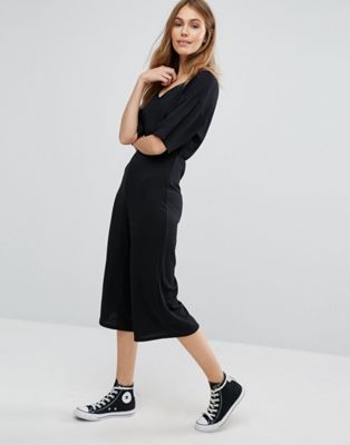 pull and bear black jumpsuit