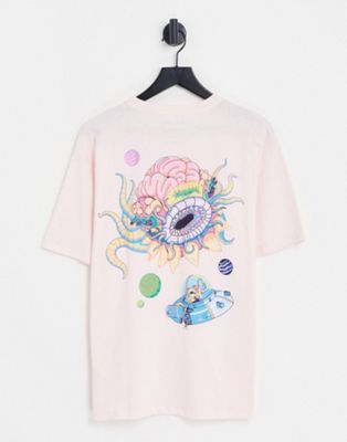 Pull&Bear Rick and Morty t-shirt in light pink