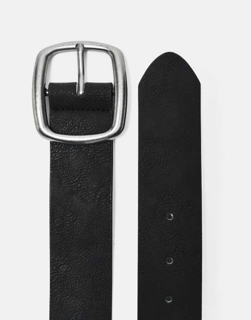Pull&Bear - Riem met leereffect in zwart, 3 van 4