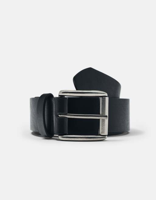 Pull&Bear riem met leerlook in zwart, 2 van 4