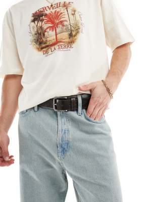Pull&Bear - Riem met vintage wassing in bruin