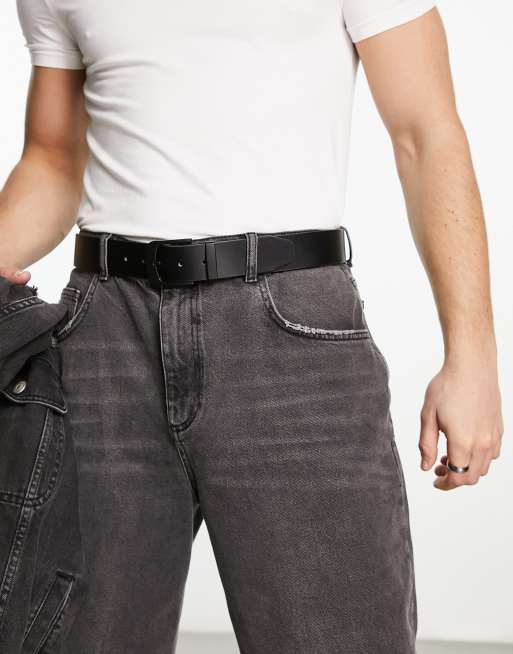 Pull&Bear - Riem van imitatieleer in zwart 