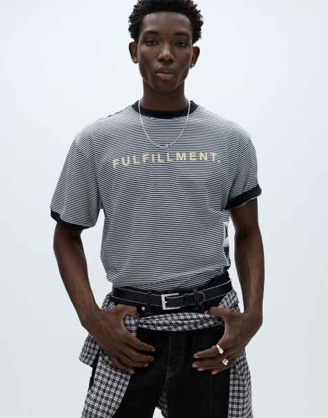 Pull&Bear - Riem van imitatieleer met metalen randen in zwart - view 1