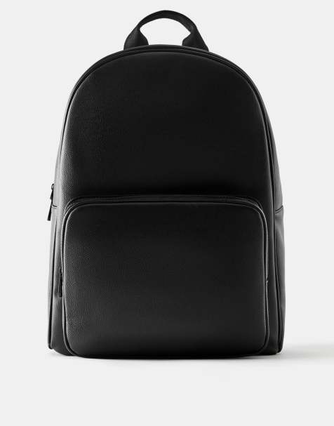 Pull&Bear Rigid backpack in black - view 1