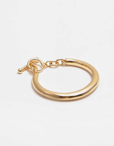 Pull&Bear Rigid chain bracelet in gold - view 1