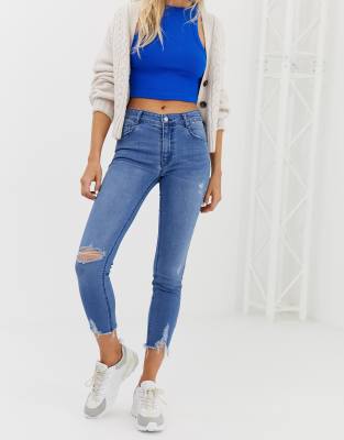 asos blue ripped jeans