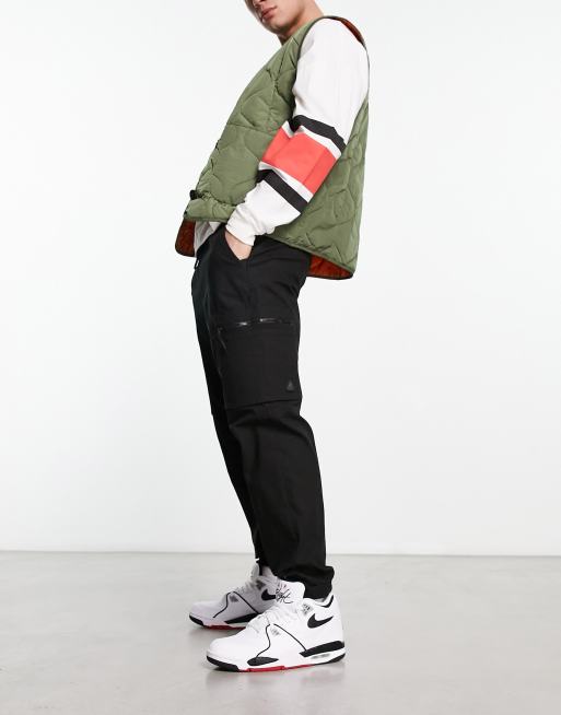 Pull&Bear ripstop cargo trouser in black