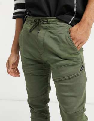 pull&bear ripstop cargo trousers in black