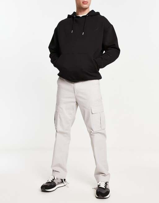Pull&Bear – Ripstop-Cargohose in Ecru