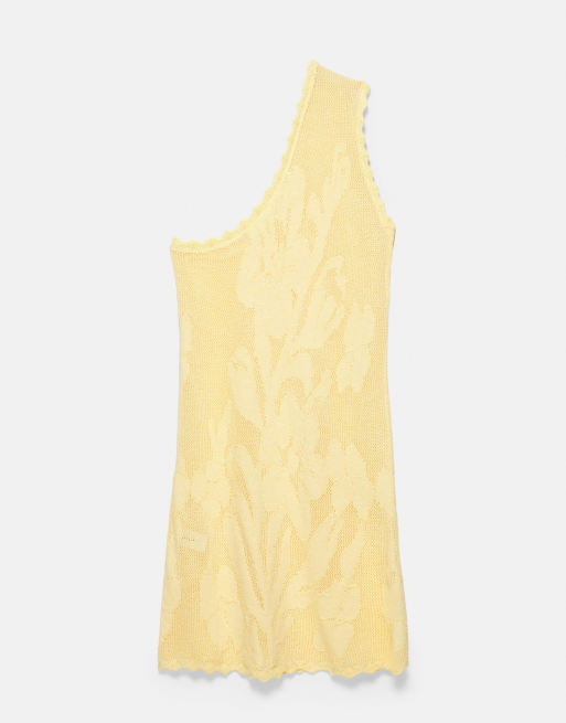 Pull&Bear - Robe asymétrique à découpes fleuries - Jaune, 7 de 7