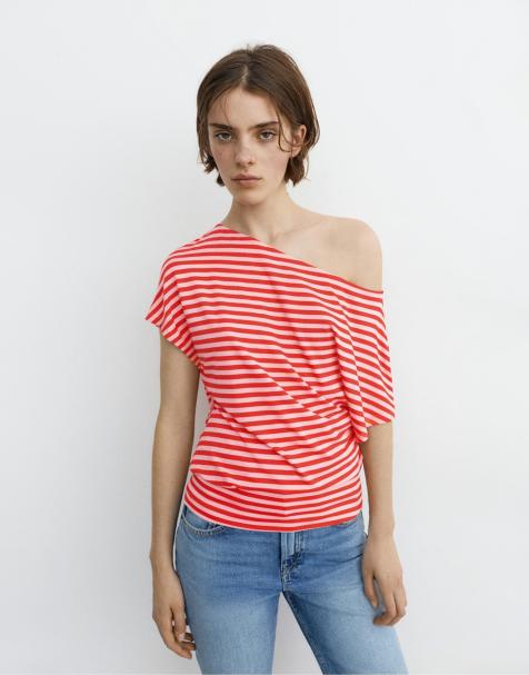 Pull&Bear - Robe asymétrique courte à rayures - view 1