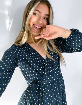 robe pois bleu