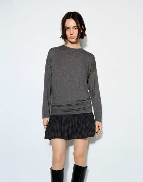 Pull&Bear - Robe courte à carreaux contrastants - Gris foncé - view 1