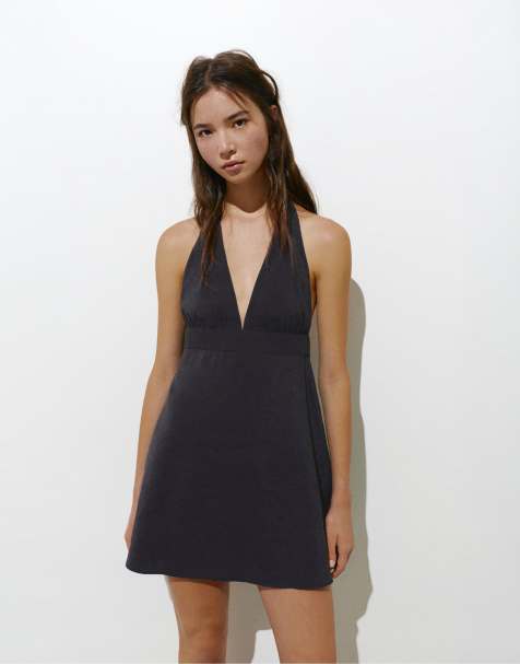 Pull&Bear - Robe courte dos nu - Noir - view 1