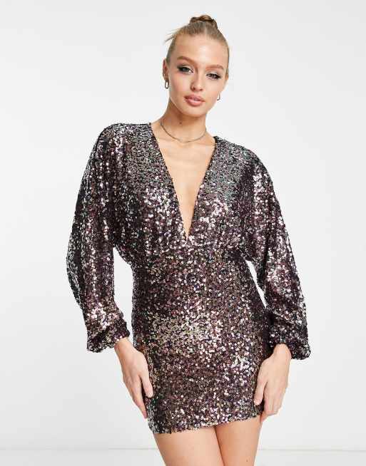 Robe paillette online décolleté