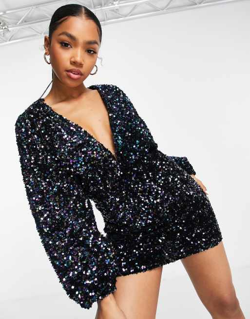 Robe sequins manches outlet longues