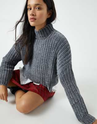 gray chenille sweater