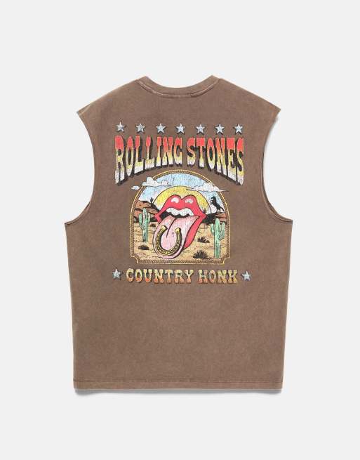 Pull&Bear Rolling Stones hemdje in bruin, 7 van 7