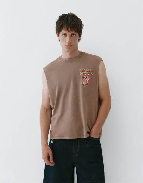 Pull&Bear Rolling Stones-linne i brunt - view 1