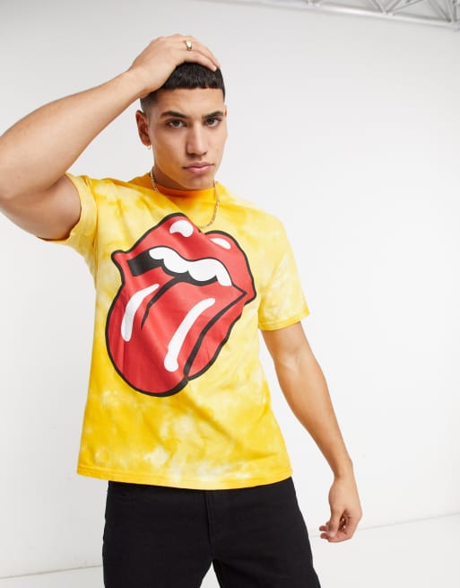 yellow rolling stones t shirt