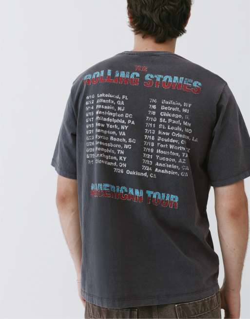 Pull&Bear Rolling Stones T-shirt i mørk antracit, 5 af 7