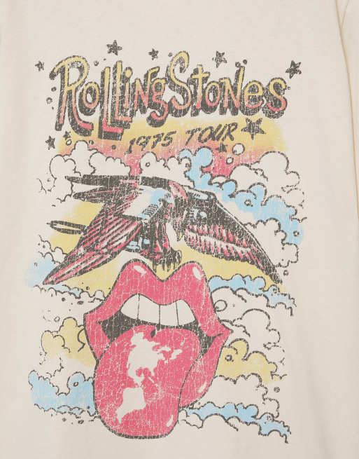 Pull&Bear Rolling stones t-shirt in off white, 6 of 7