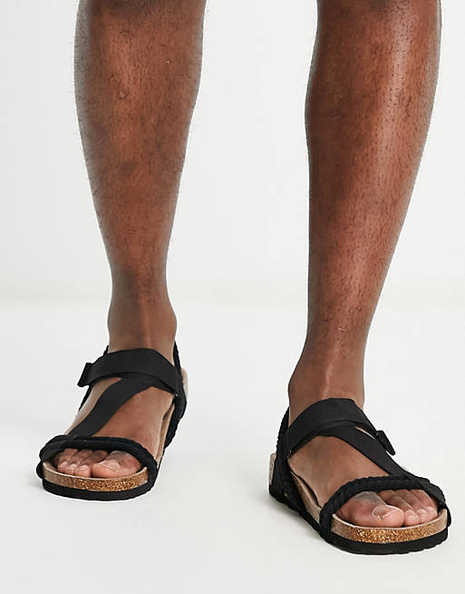 asos.com | Pull&Bear rope sandals in black