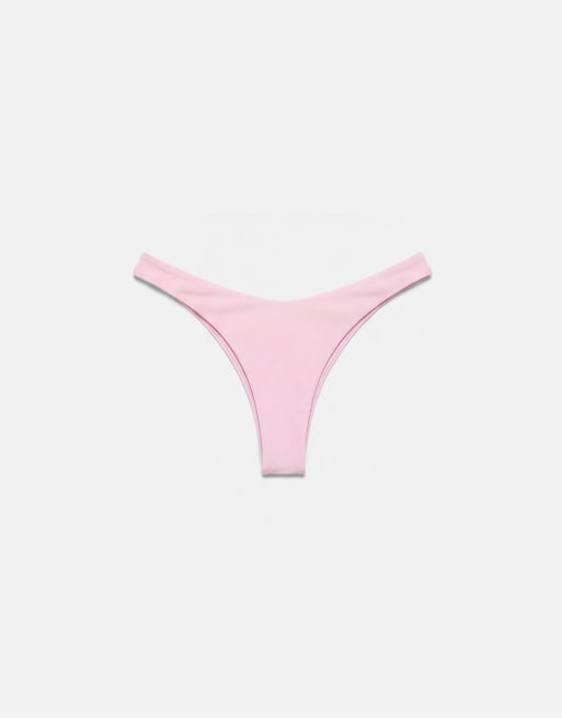 Pull&Bear – Rosa bikiniunderdel i brazilian-stil, 2 av 3