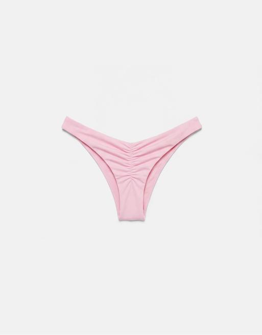 Pull&Bear – Rosa bikiniunderdel i brazilian-stil, 3 av 3