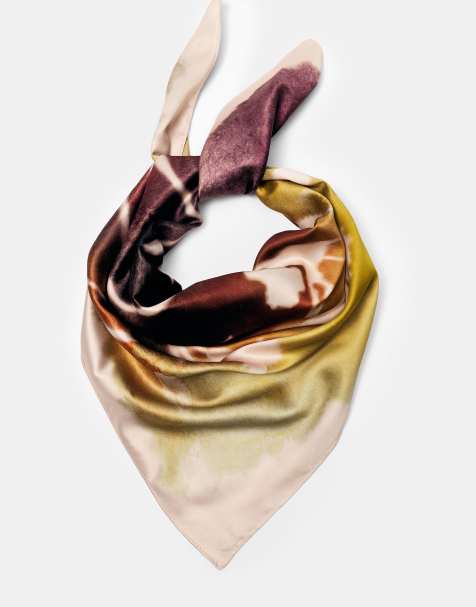 Pull&Bear – Rosa, blommig bandana i satin - view 1