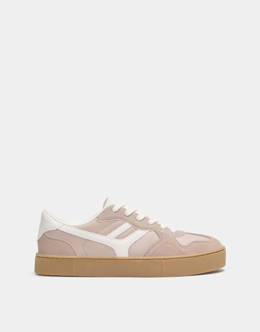 Pull&Bear – Rosa, grova sneakers i retrostil, 4 av 4